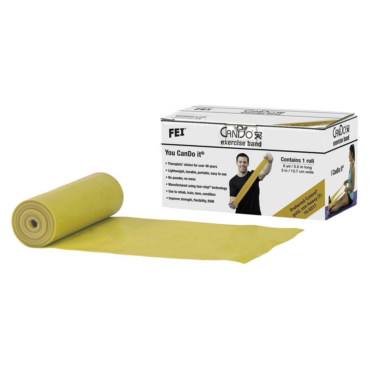 CanDo Trainingsband Gymnastikband 5,5 m gold ultra schwer