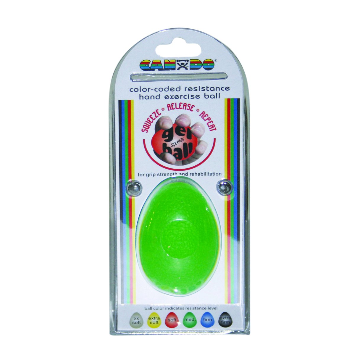 CanDo Digi-Squeeze Übungsgelball oval grün mittel