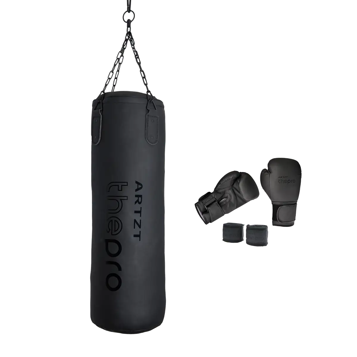 ARTZT thepro Boxsack Set 100x30 cm mit Handschuhen