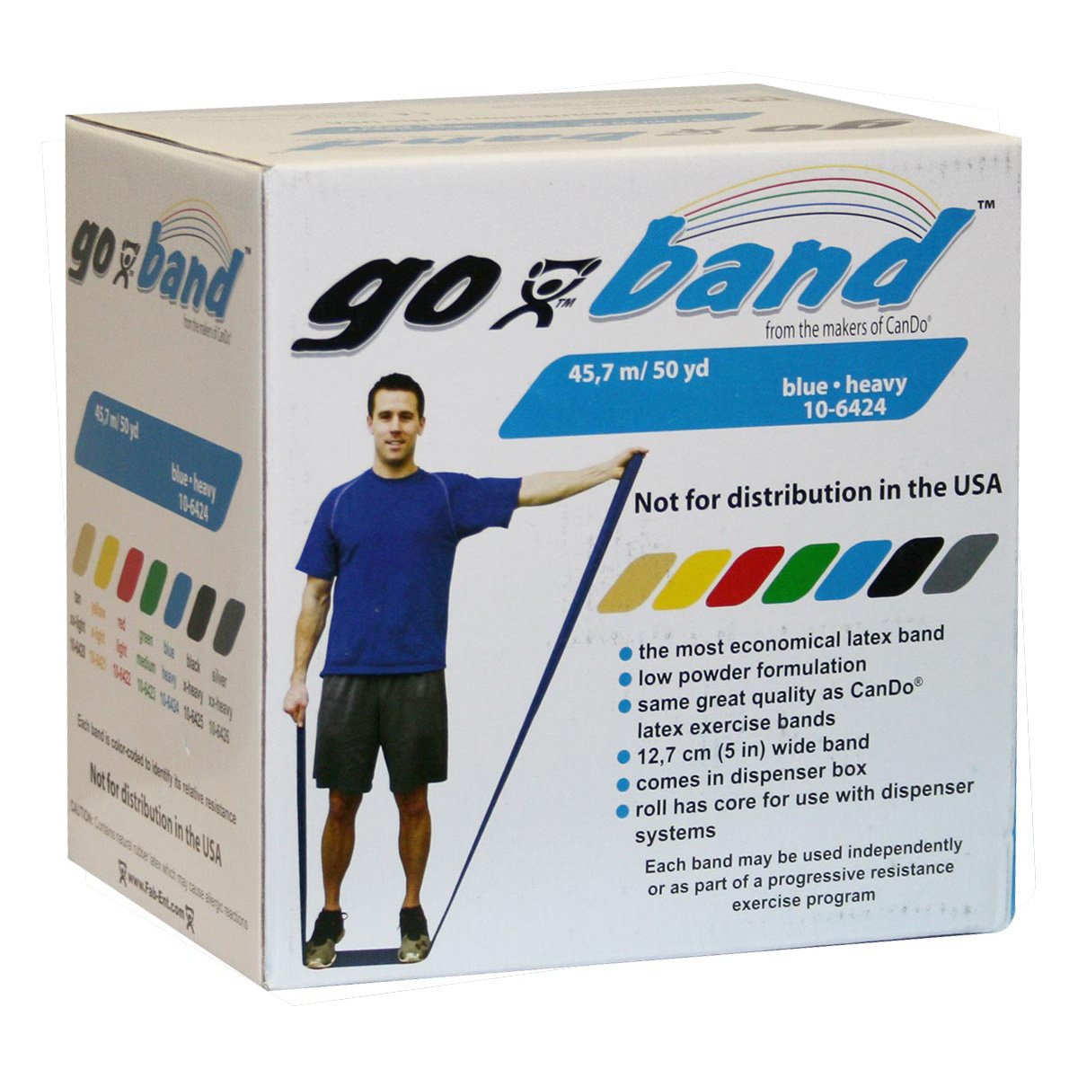 CanDo exercise Go-Band Trainingsband 45m blau schwer Widerstand