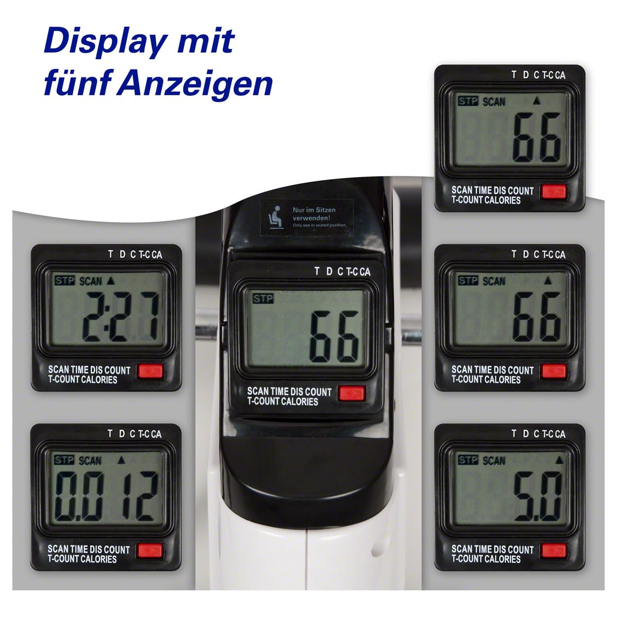 Sport-Tec move 5.0 Arm- Beintrainer Mini-Heimtrainer Display