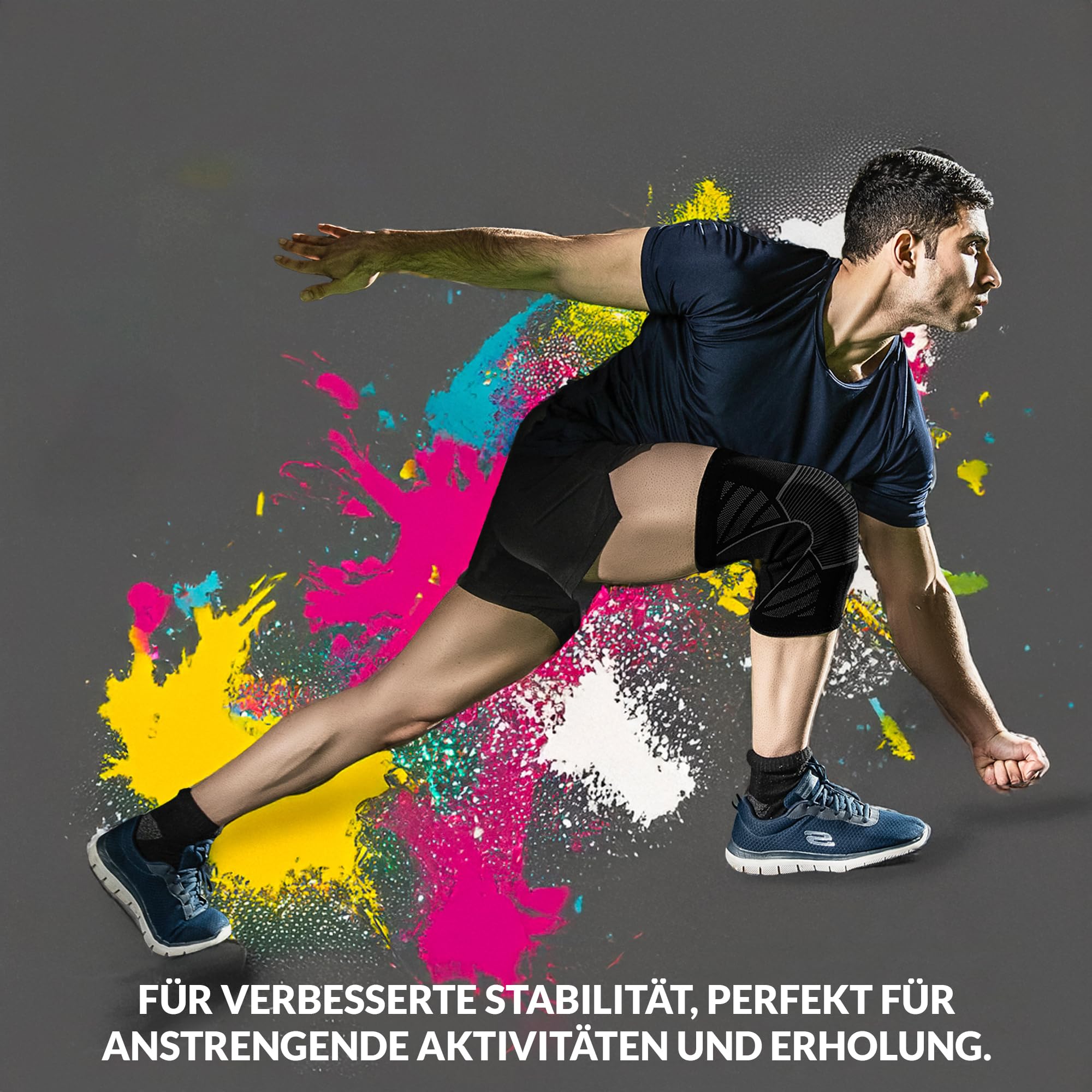 360 RELIEF Knee Support Kniebandage Größe L Schwarz Grau