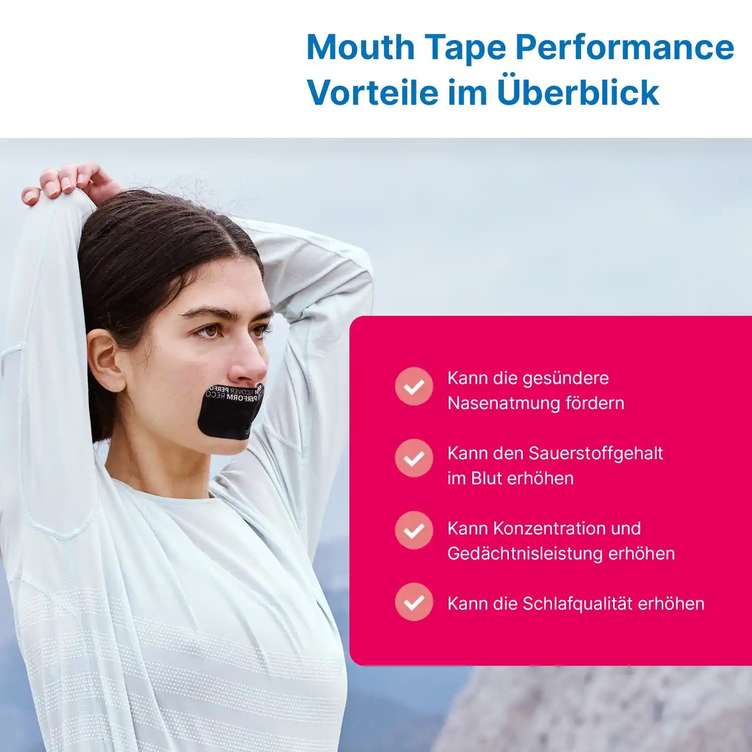 ARTZT neuro Mouth Tape Performance Mundpflaster Pink 30 Stk