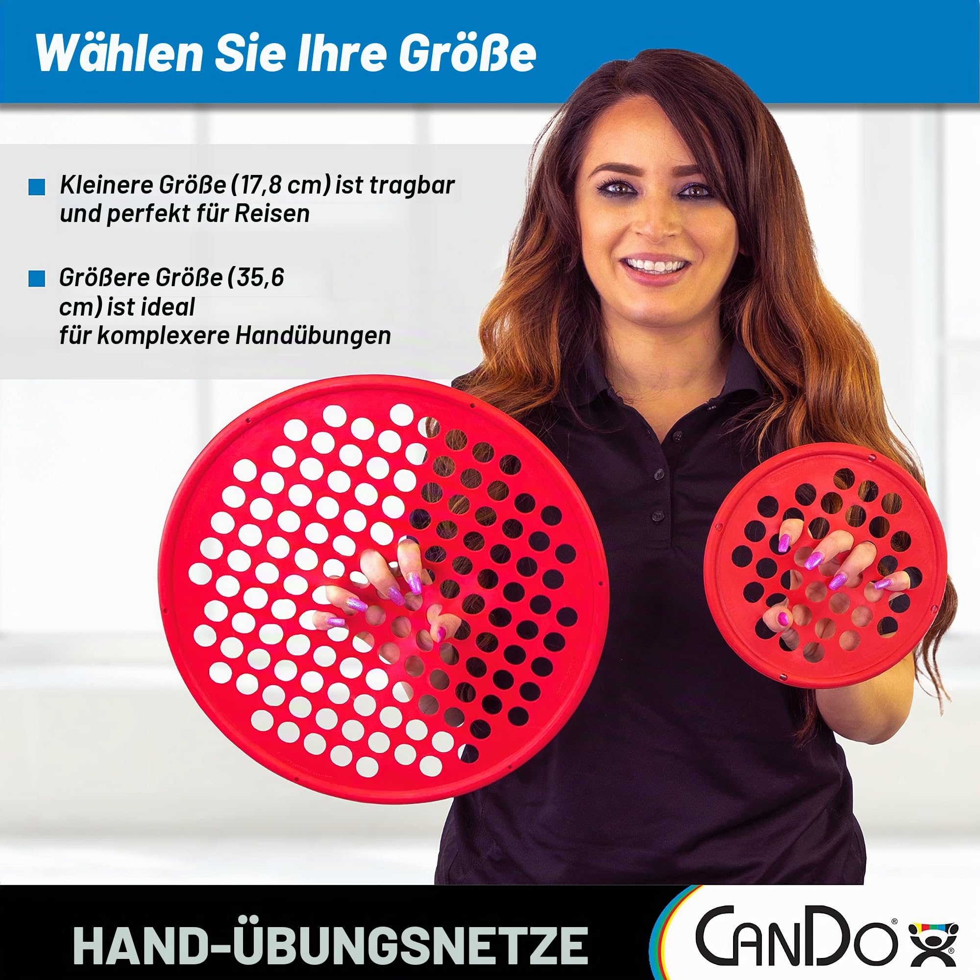CanDo Twist-n-Bend Handtrainer 17 cm rot leicht