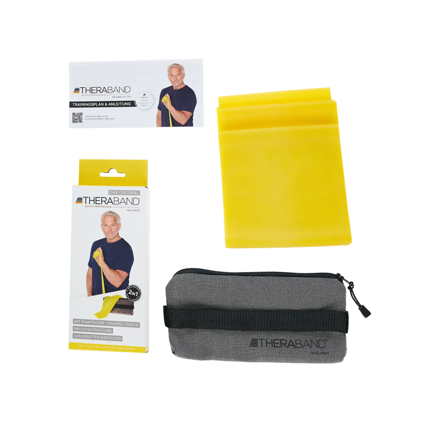 Artzt TheraBand 2,50 m mit Türanker Tasche Widerstandsband