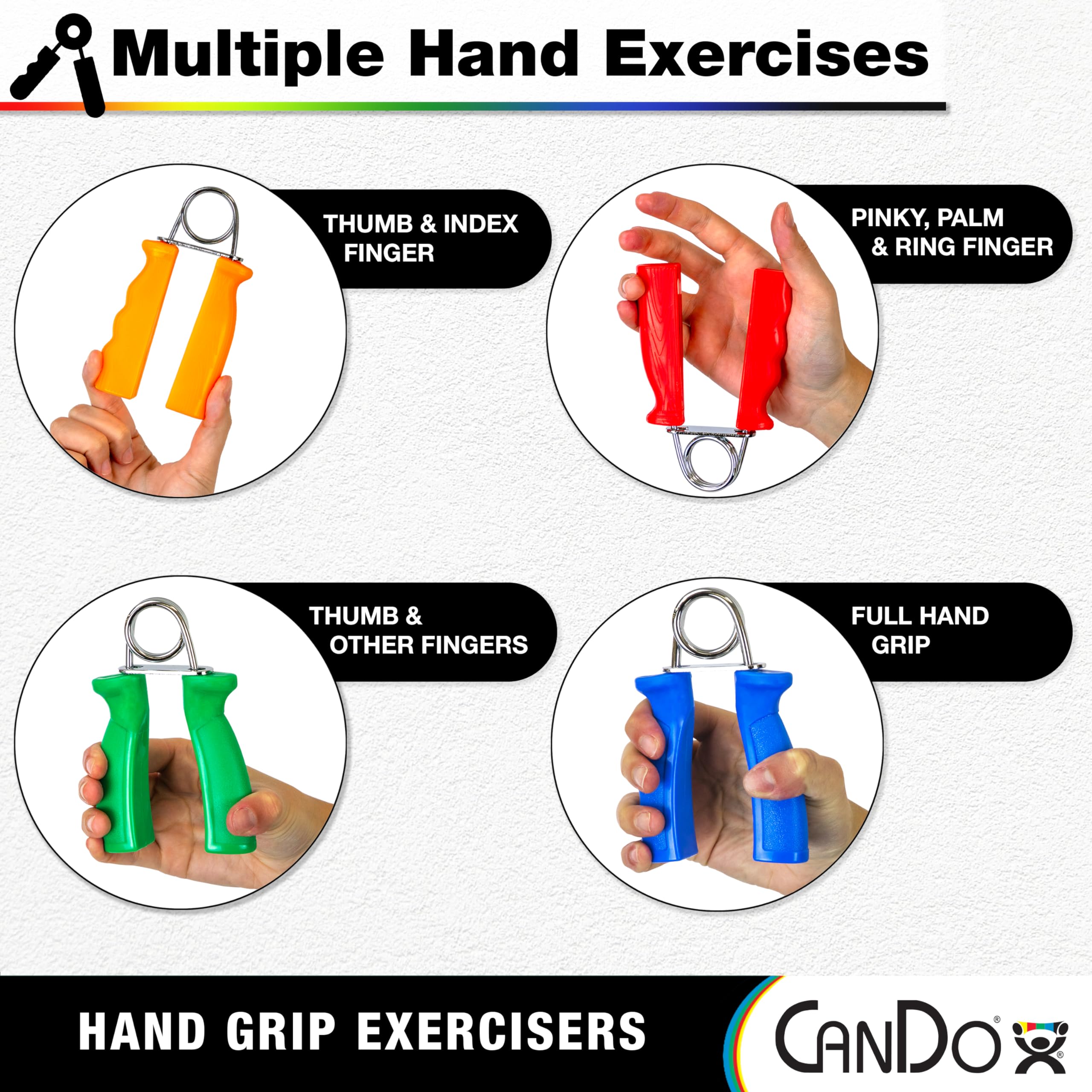 CanDo VariGrip ErgoGrip Handtrainer rot 2,6 kg 2 Stück