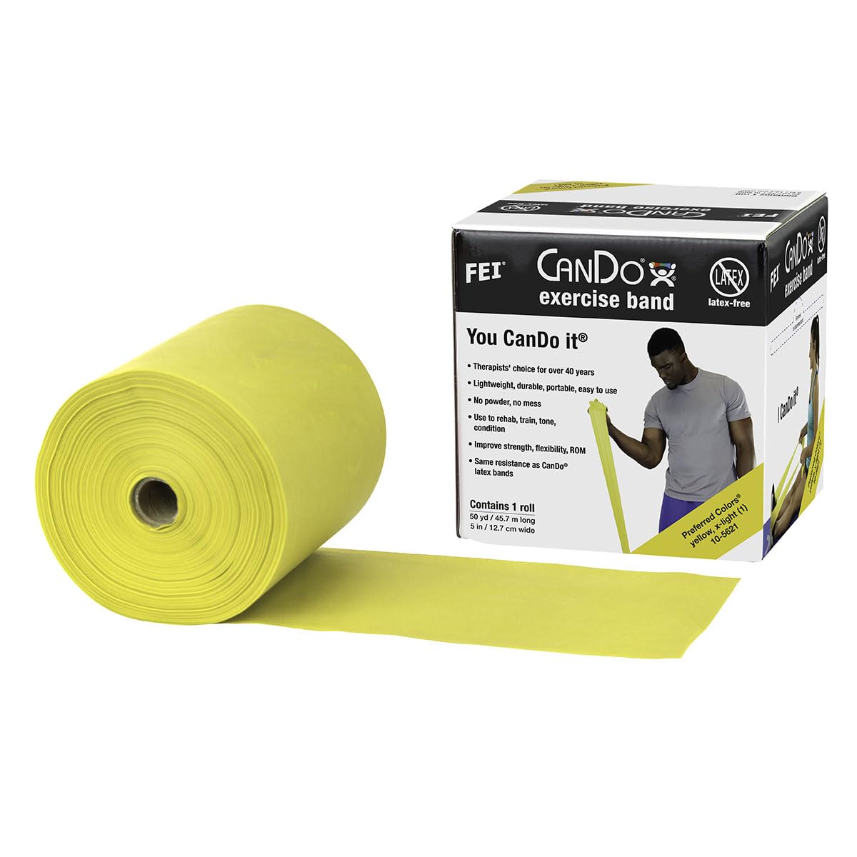 CanDo exercise bands Trainingsband latexfrei 45 m blau schwer
