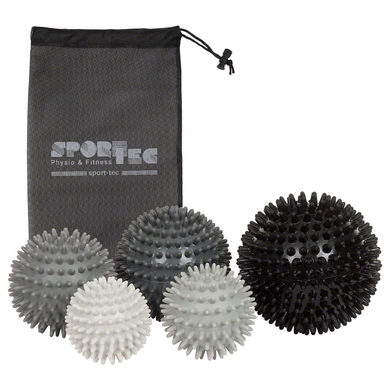 Sport-Tec Igelball Massageball 6 cm Lichtgrau hart