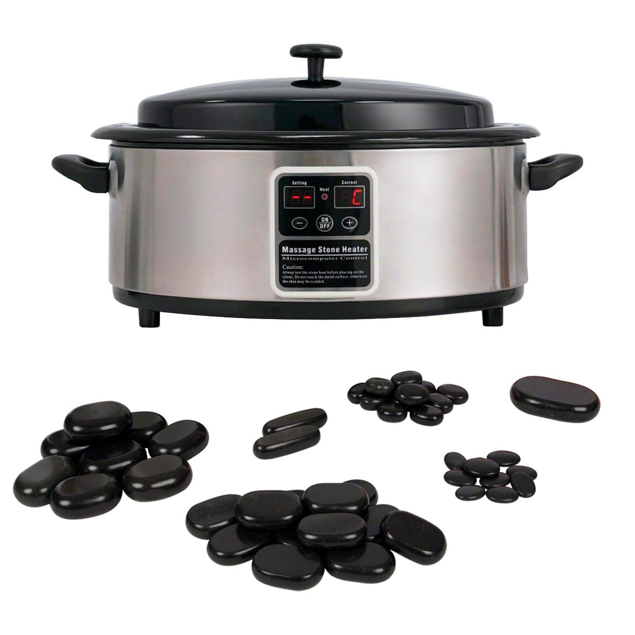 Sport-Tec Wellness Hot Stone Set klein Wärmegerät 45 Steine Massage
