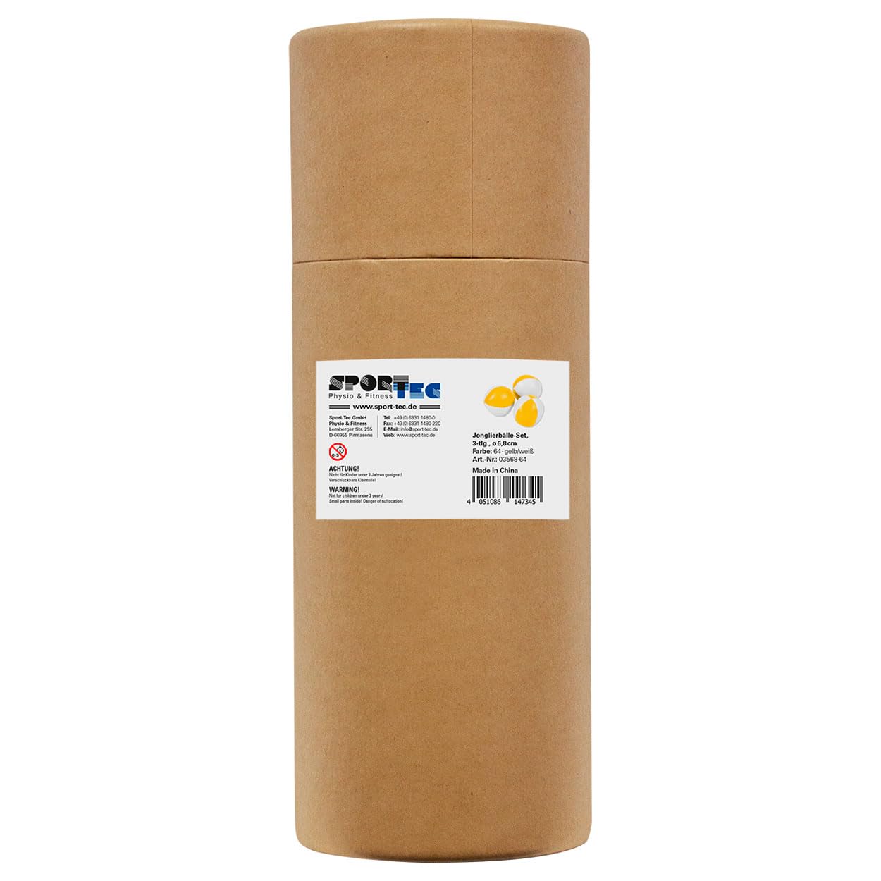 Sport-Tec Jonglierbälle 6,8 cm 3er Set Gelb-Weiß 120 g