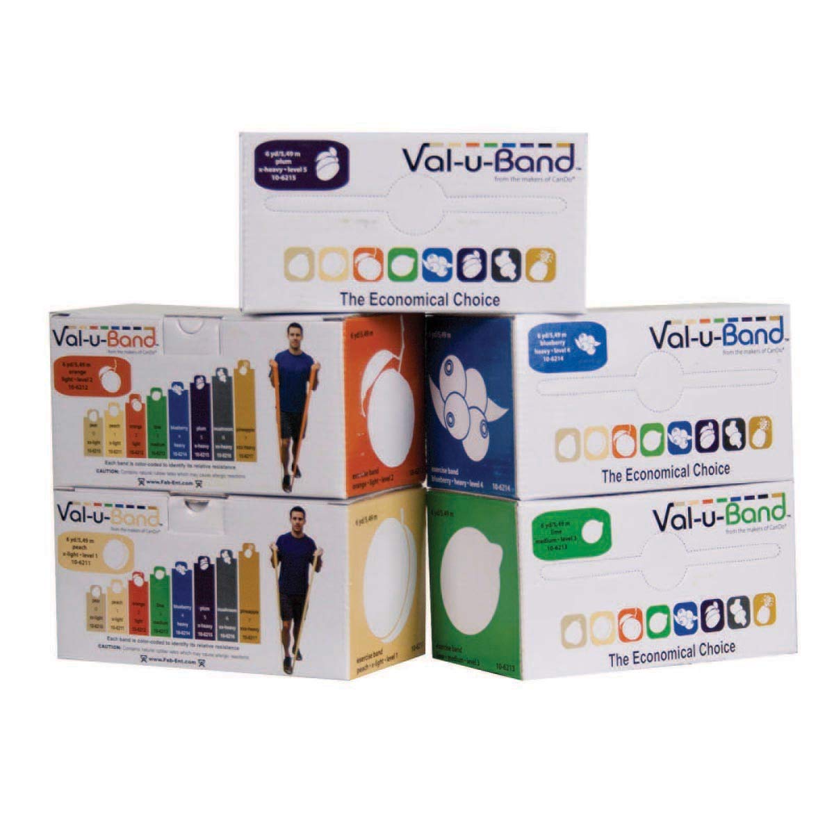 CanDo Val-u-Band Trainingsband 5er Set 5,5 m je Band