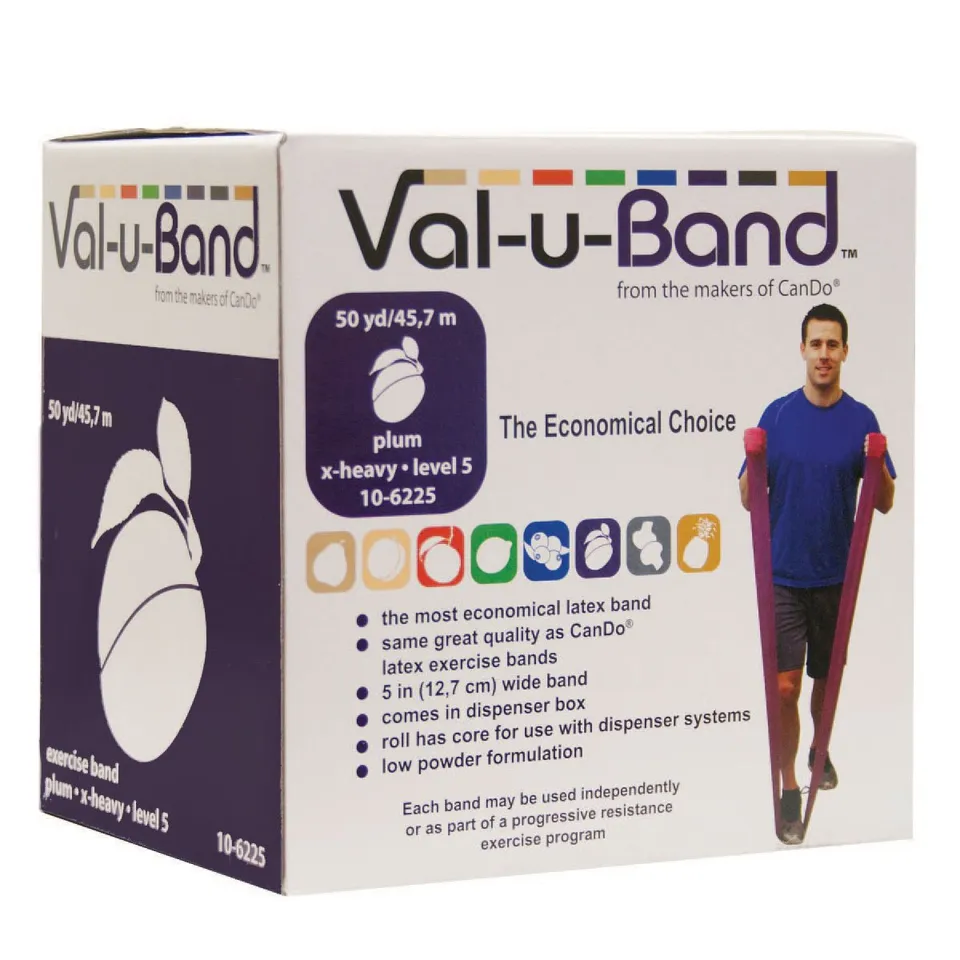 CanDo Val-u-Band Trainingsband 45m Pflaume schwer Latex