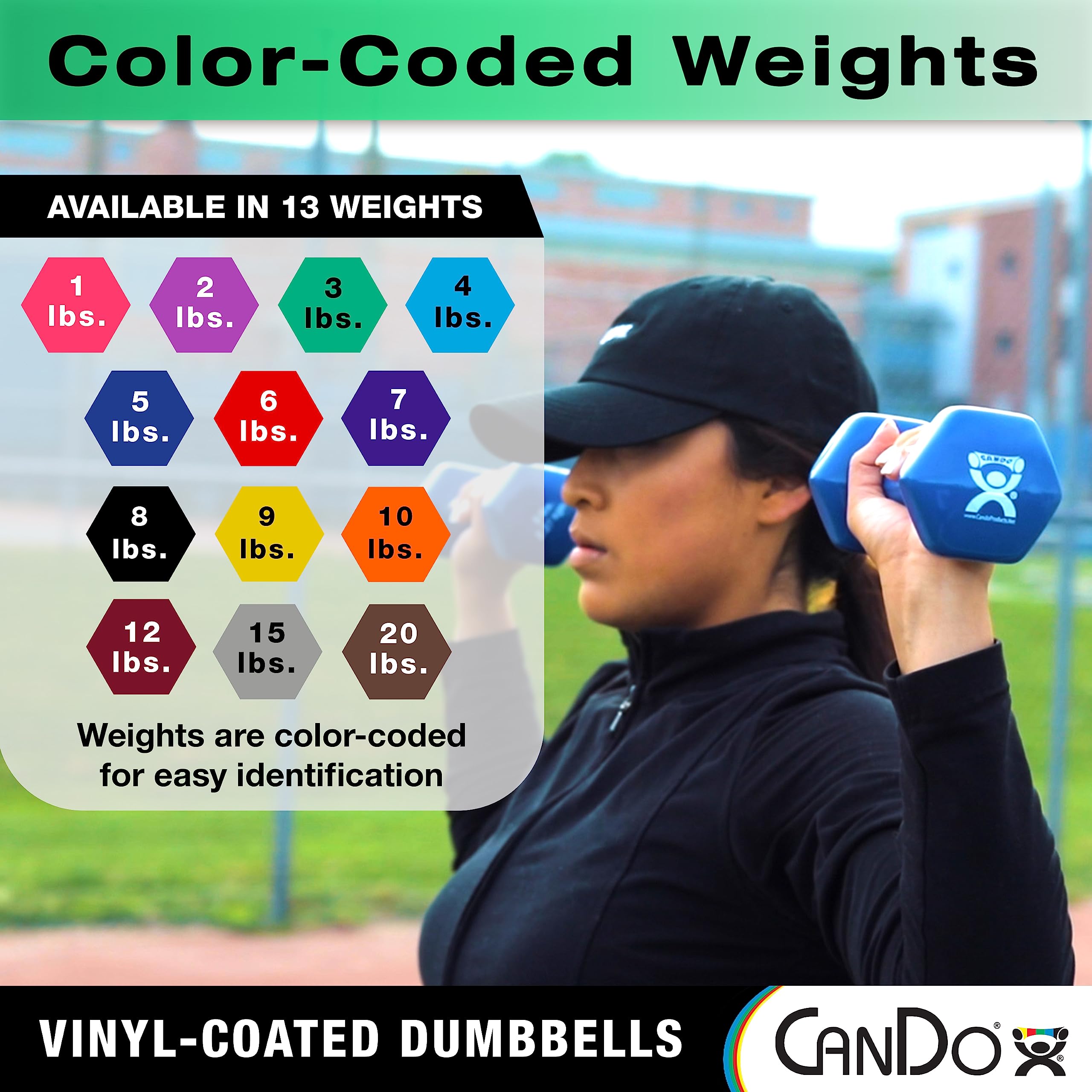 CanDo Vinyl Hantel 1,36 kg grün Gusseisen