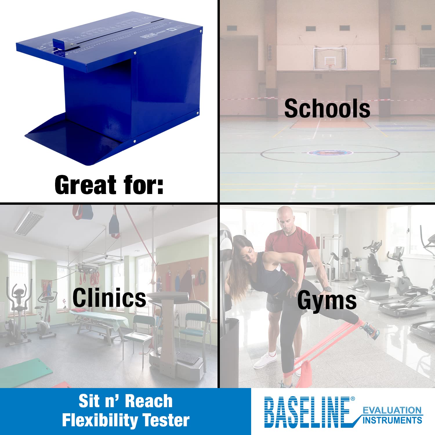 CanDo Baseline Sit n Reach Flexbox Metall mit cm/inch Skala