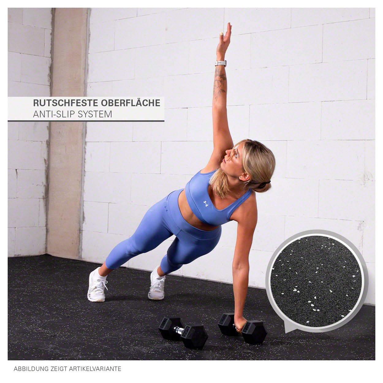 Sport-Tec Bodenschutzmatte Puzzlematte 4er Blau-Schwarz