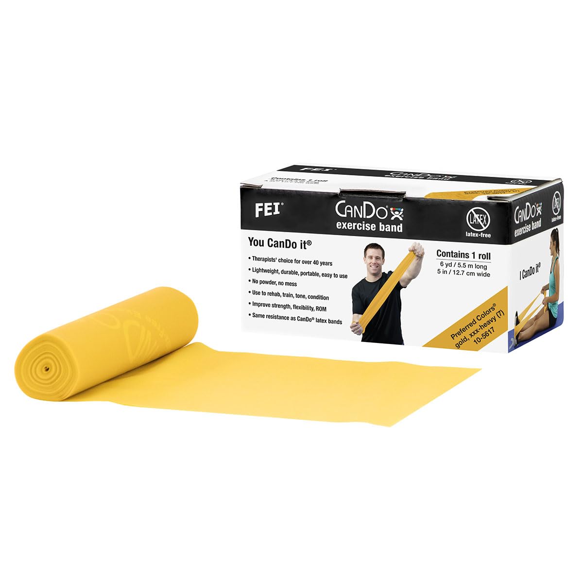 CanDo Trainingsband Spenderbox 5,5 m Gelb Sehr Leicht