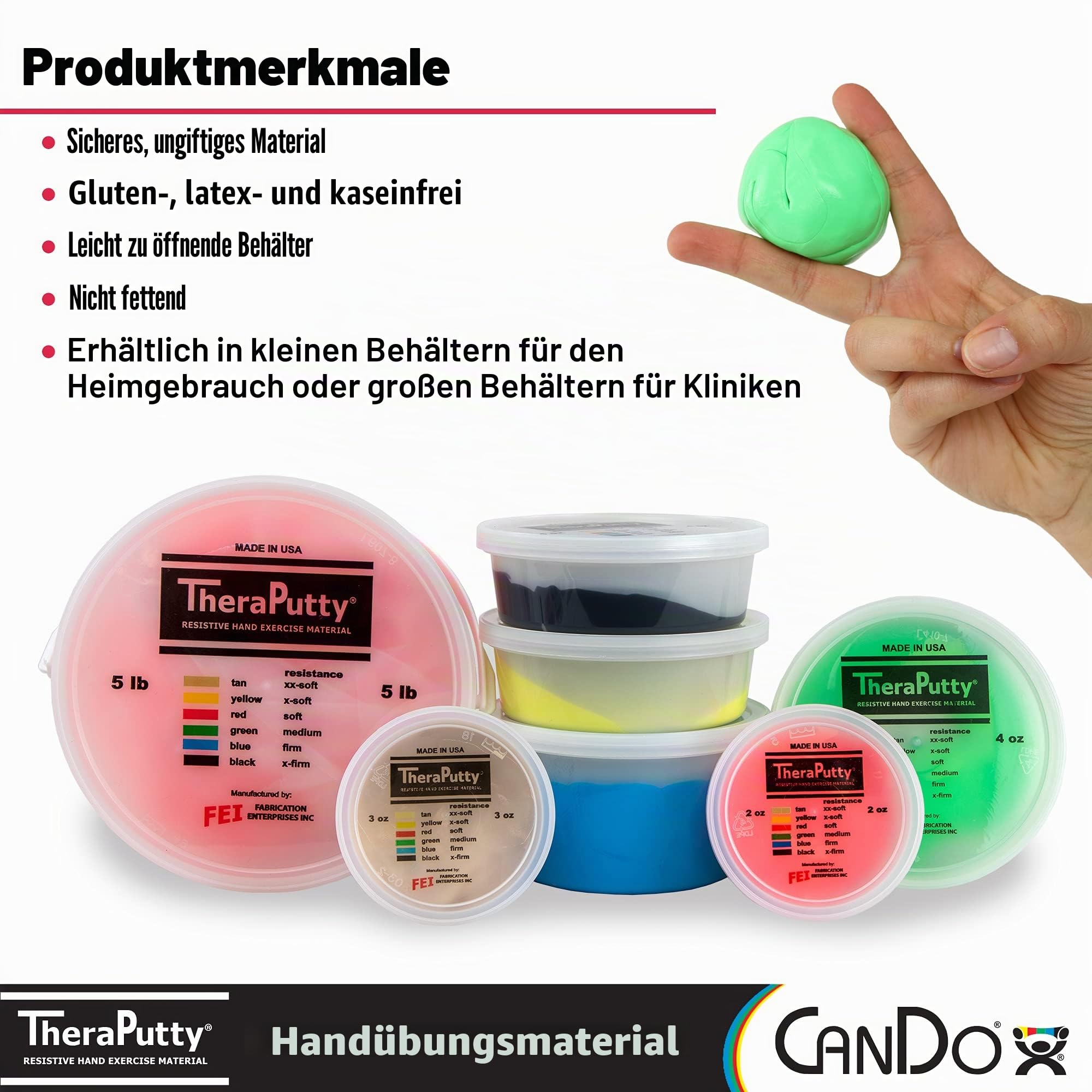 CanDo Theraputty Therapieknete 170 g grün medium