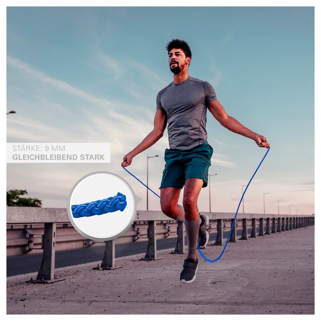 Sport-Tec Springseil 300 cm blau Nylon 9 mm