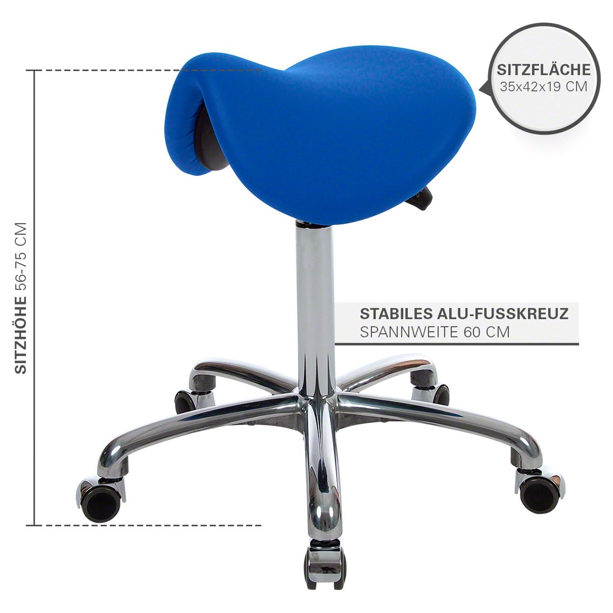 Sport-Tec Sattelhocker Exklusiv Rollhocker schwarz mit Rollen