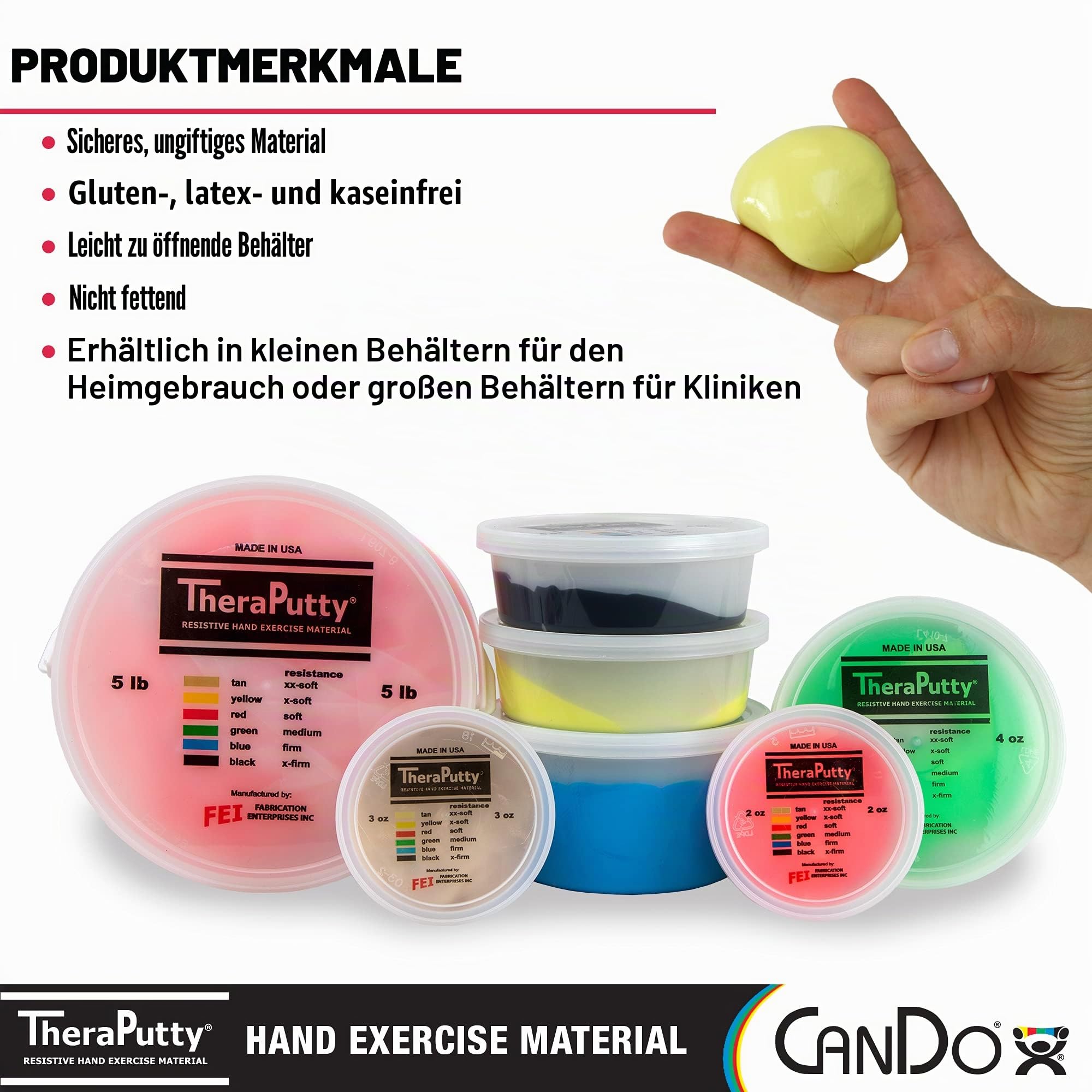 CanDo Theraputty Therapieknete 113 g gelb sehr leicht