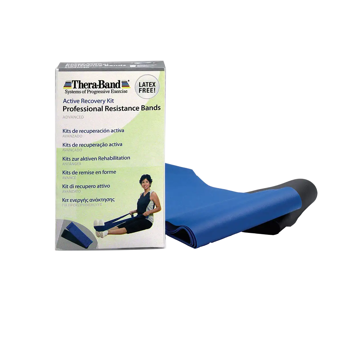 TheraBand Latexfrei Set Fortgeschritten Blau Schwarz je 1,5 m
