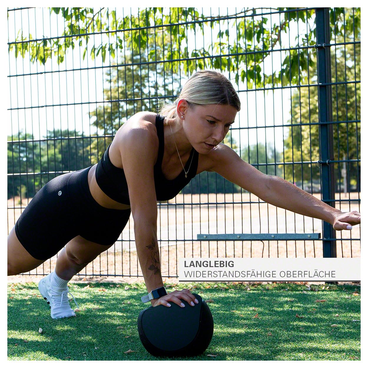 Sport-Tec Medizinball Trainingsball 10 kg schwarz Gummi