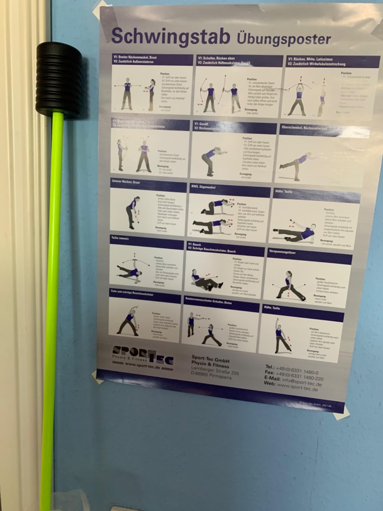 Sport-Tec Schwingstab 160 cm Schwungstab schwarz Tiefenmuskulatur