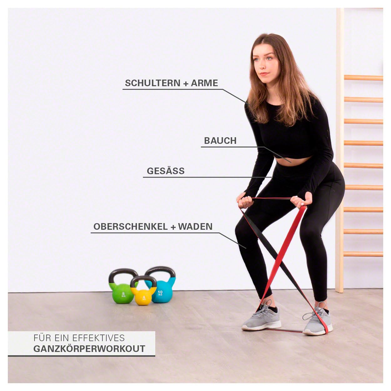 Sport-Tec Powerband-Set 5-tlg. Latex 208 cm Widerstandsbänder