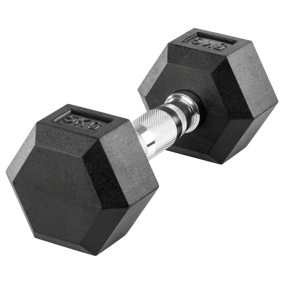 Sport-Tec Hex Kompakthantel 5 kg Gummi Kurzhantel