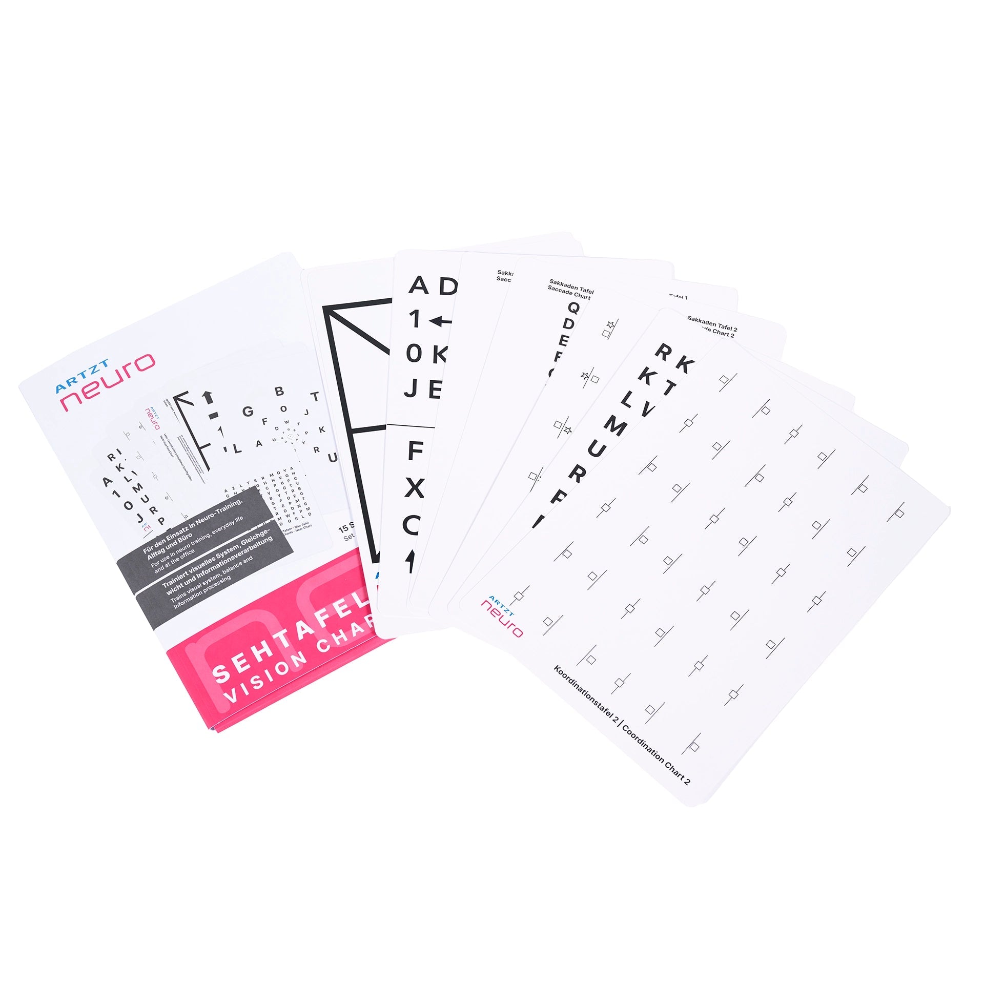 ARTZT neuro Sehtafel Set Augentraining 23x31cm mit Anleitung
