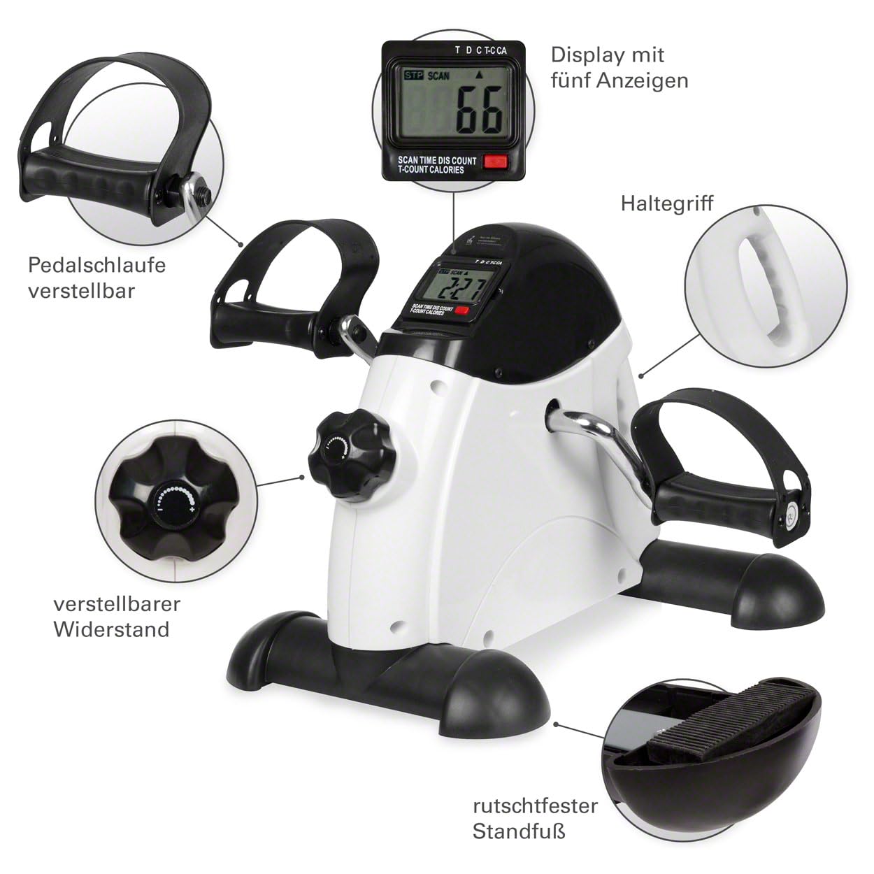 Sport-Tec move 5.0 Arm- Beintrainer Mini-Heimtrainer Display