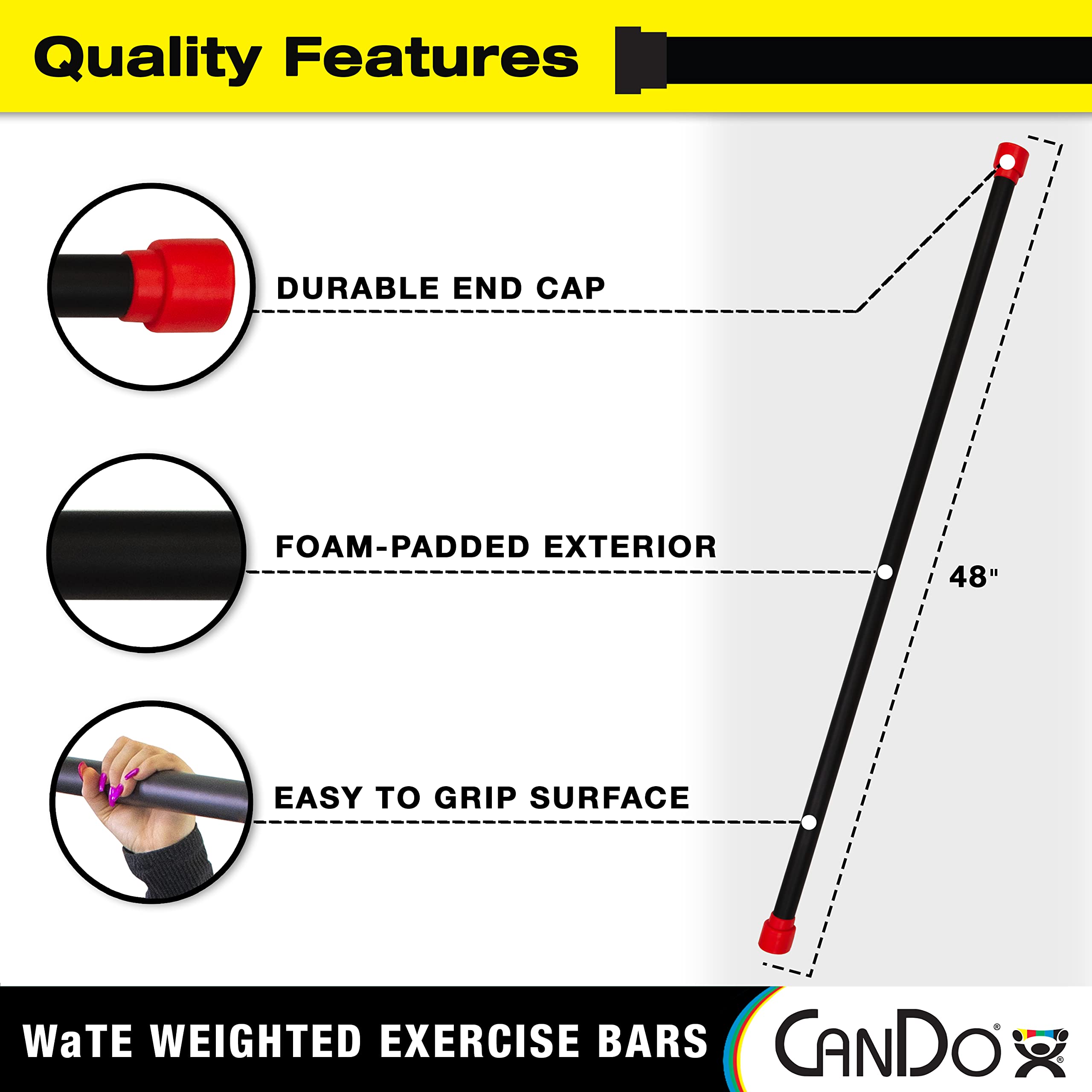 CanDo weight series Gewichtsstab 91 cm 10,23 kg Silber