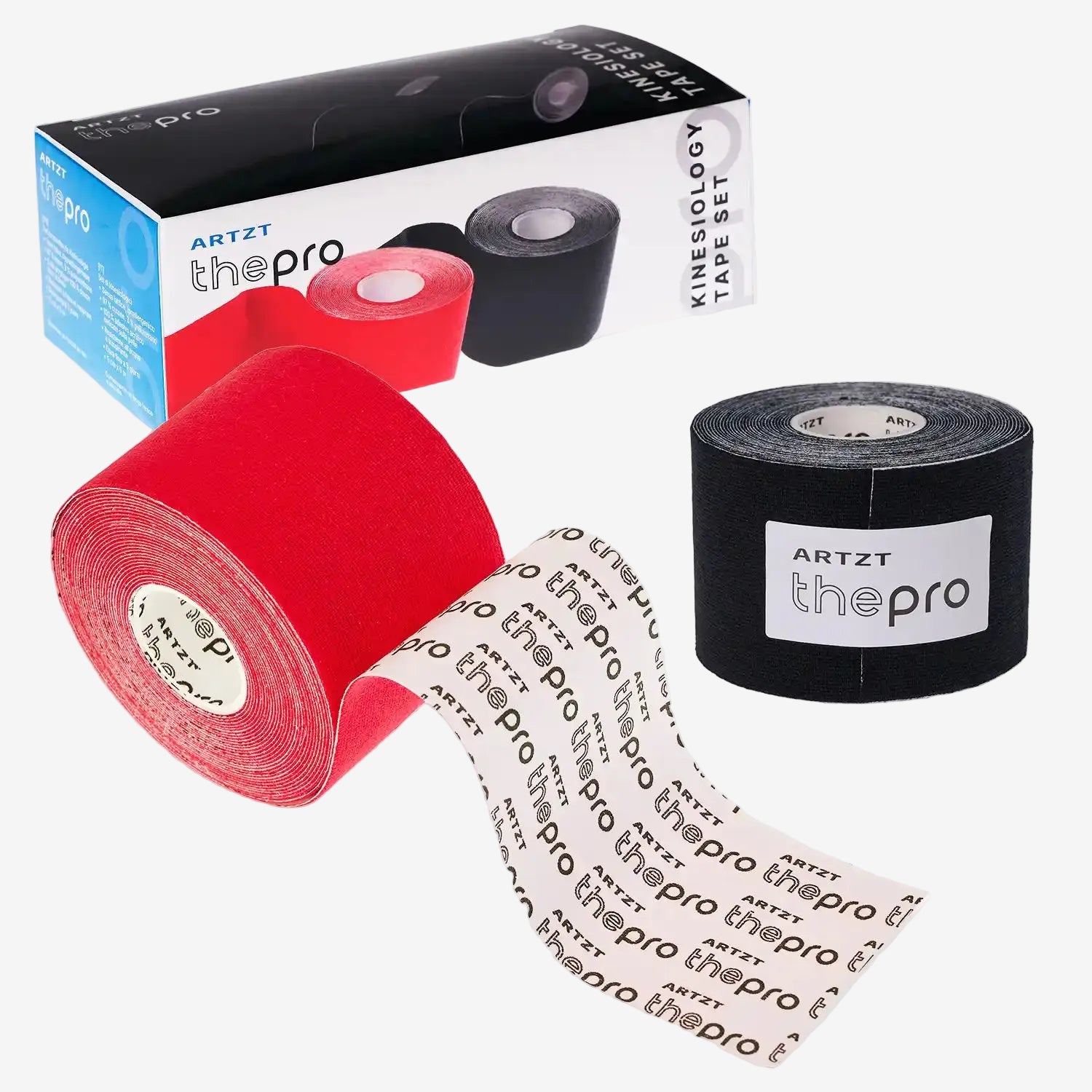 ARTZT thepro Kinesiologie Tapes 2er Set Blau Schwarz