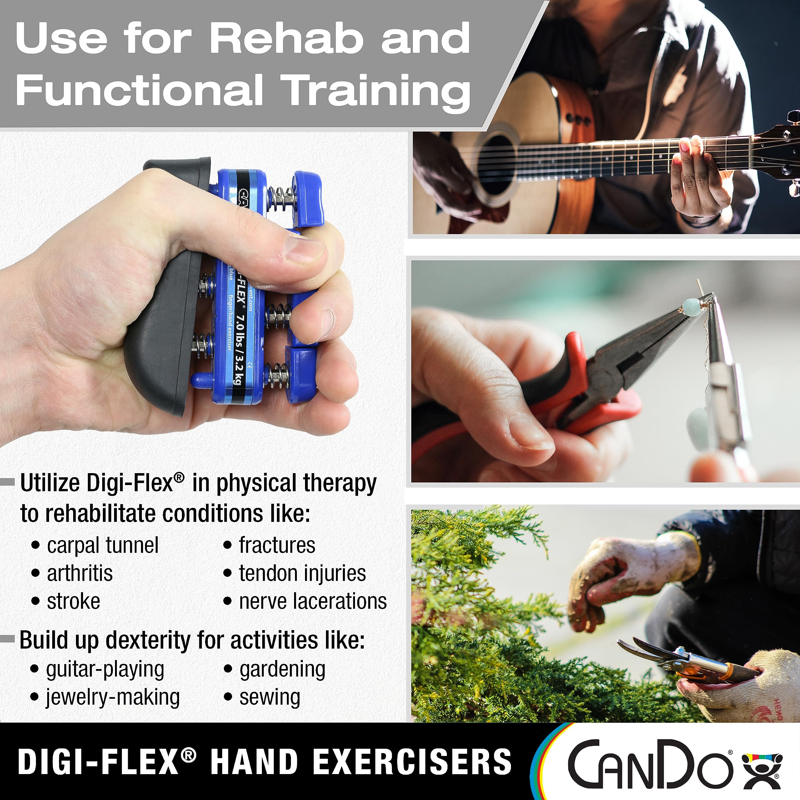 CanDo Digi-Flex Handtrainer Fingertrainer gelb leicht