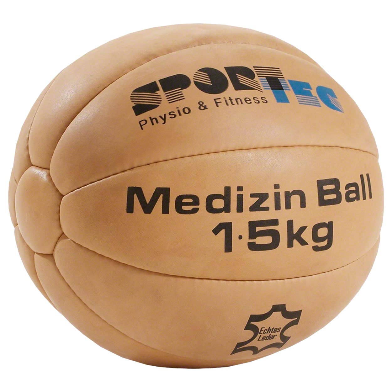 Sport-Tec Medizinball Leder 5 kg Rindsleder Rehaball