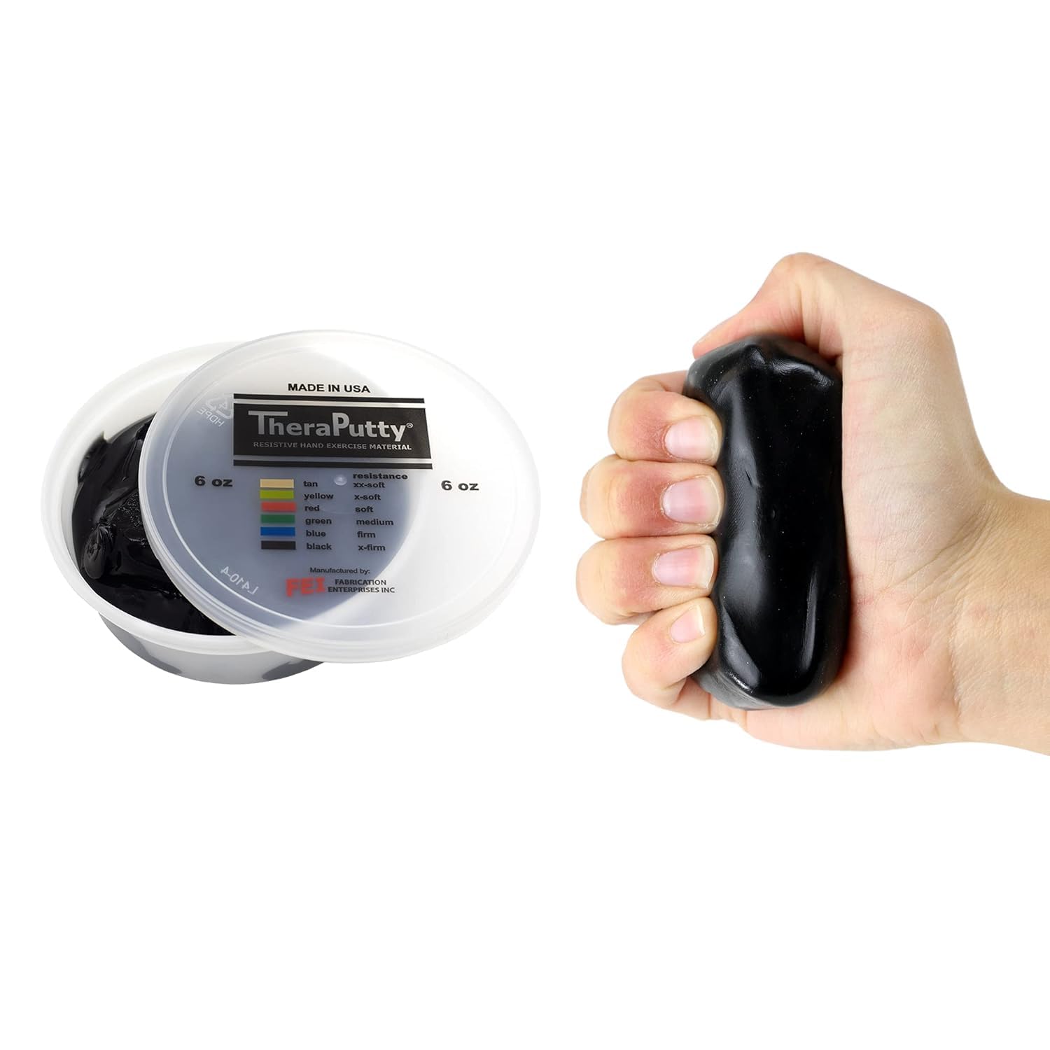 CanDo Theraputty Knetmasse 113 g schwarz sehr schwer