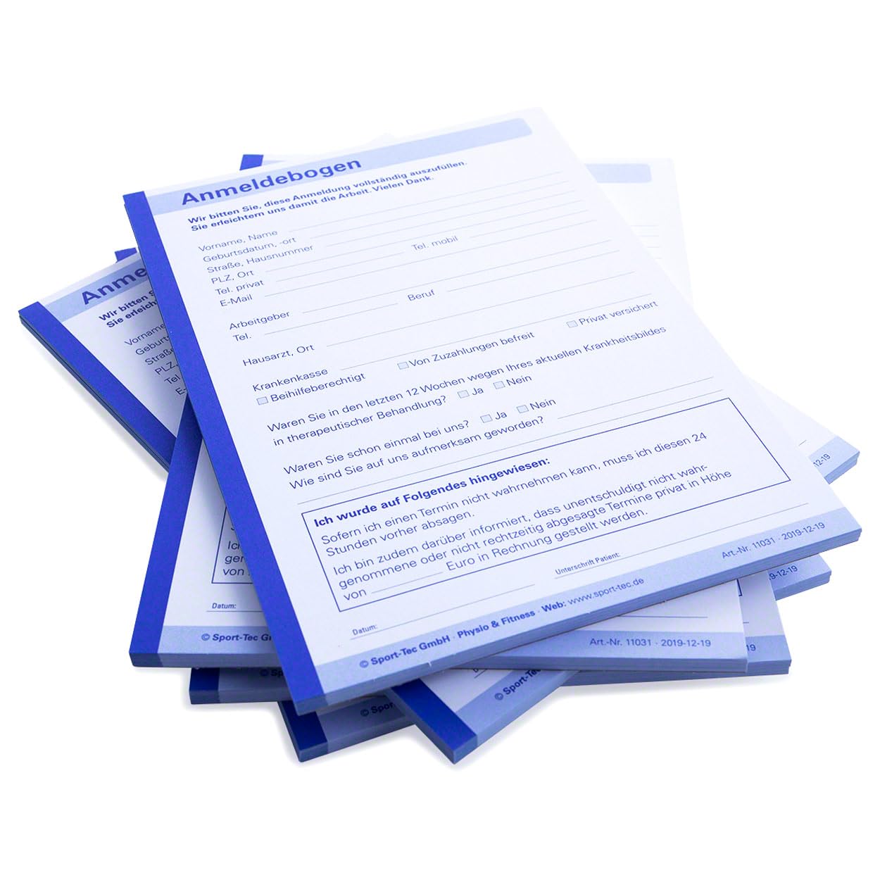 Sport-Tec Anmeldung Vordruck Anmeldeblock DIN A6 250 Blatt
