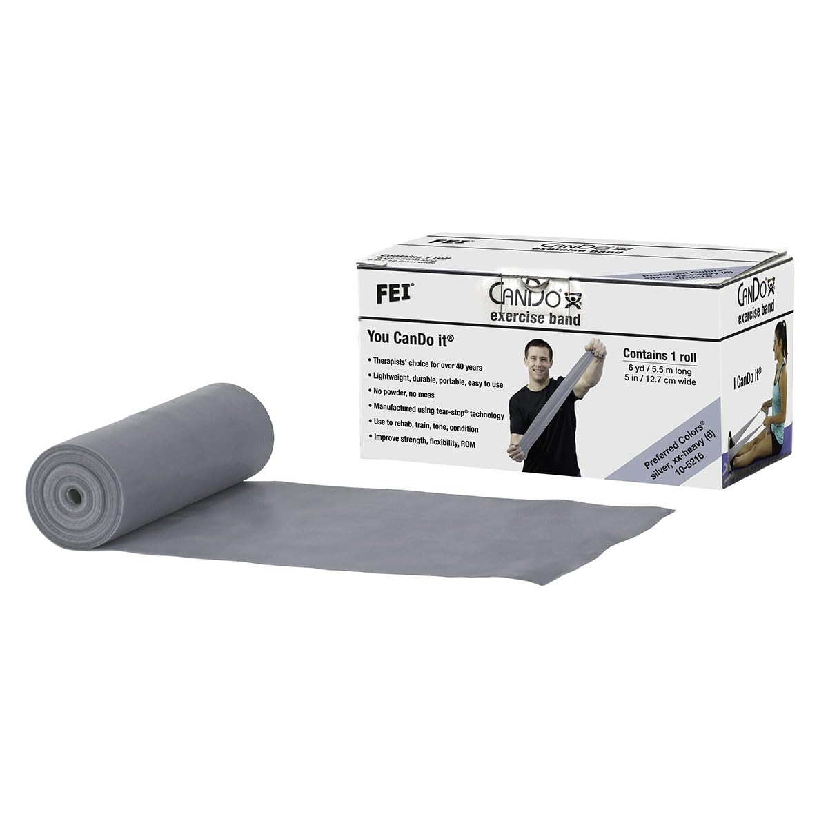 CanDo Trainingsband Spenderbox 5,5m Gymnastikband grün medium