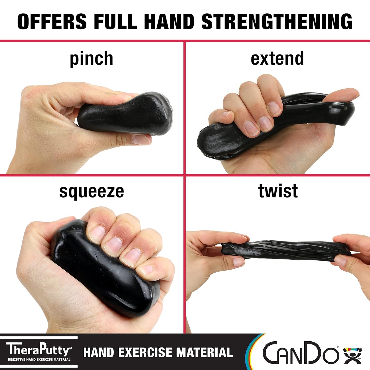 CanDo Theraputty Therapie-Knetmasse 113g Schwarz x-fest