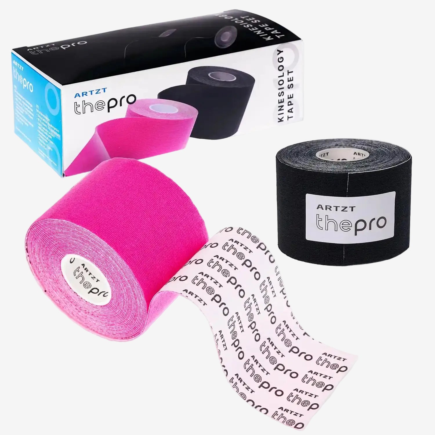 ARTZT thepro Kinesiologie Tapes 2er Set Blau Schwarz