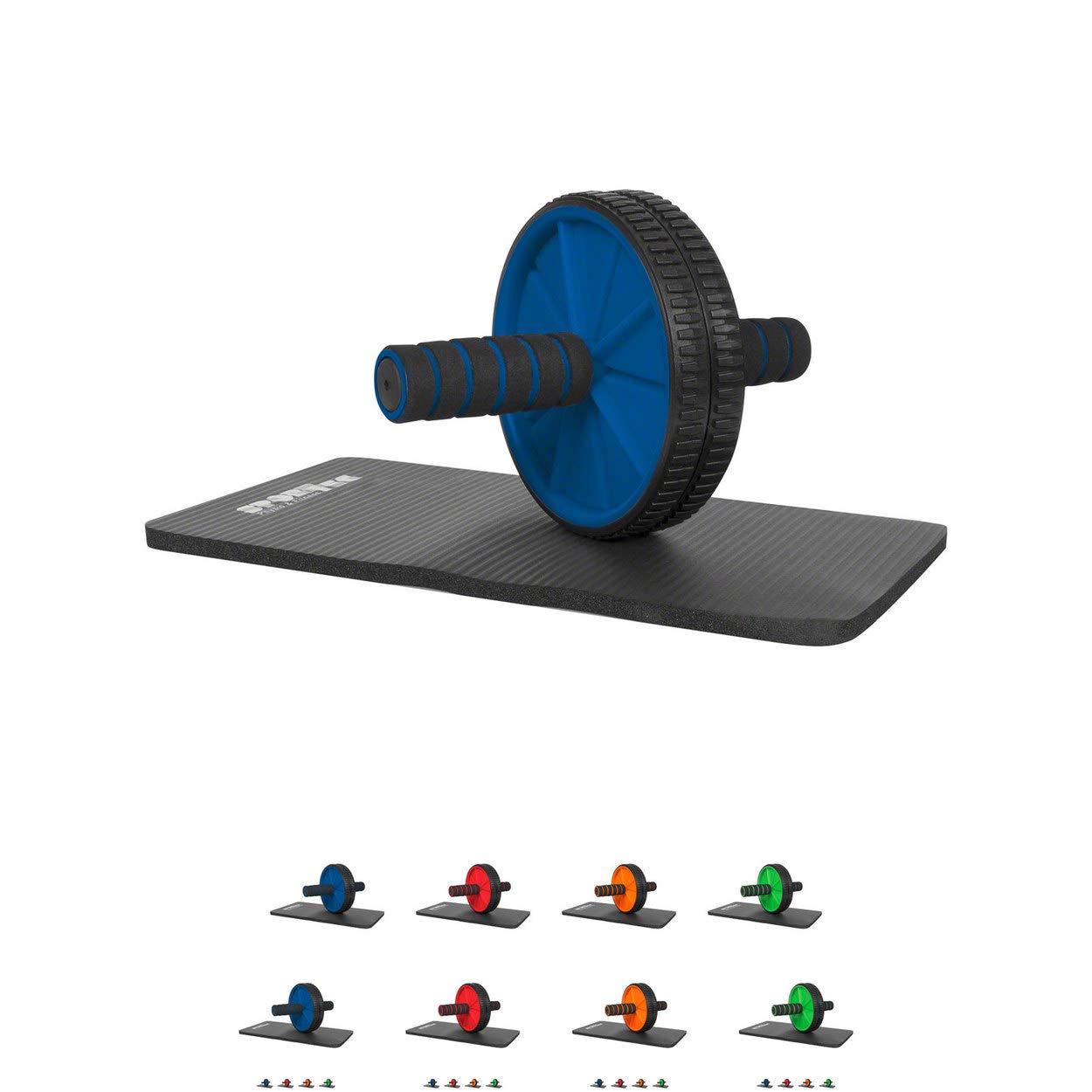 Sport-Tec Bauchtrainer Ab Wheel Roller mit Kniematte