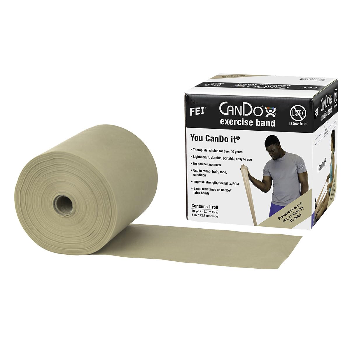 CanDo exercise bands Trainingsband latexfrei 45 m blau schwer
