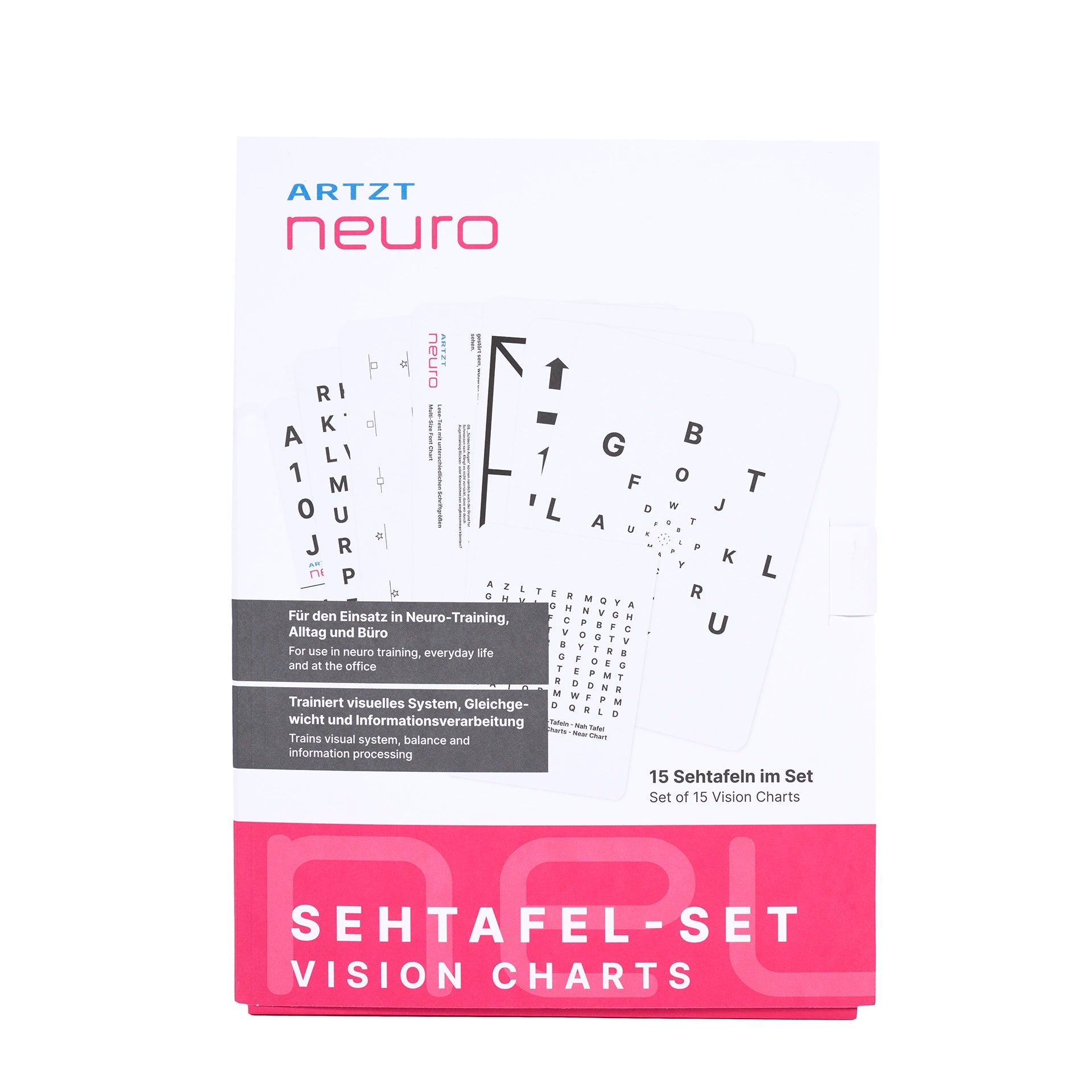 ARTZT neuro Sehtafel Set Augentraining 23x31cm mit Anleitung