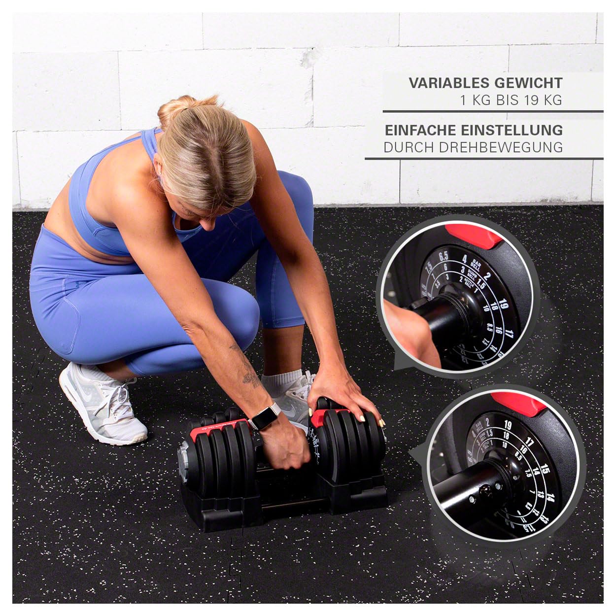 Sport-Tec 3 in 1 Multi Hantel-Set 1-19 kg Hantelset Kettlebell