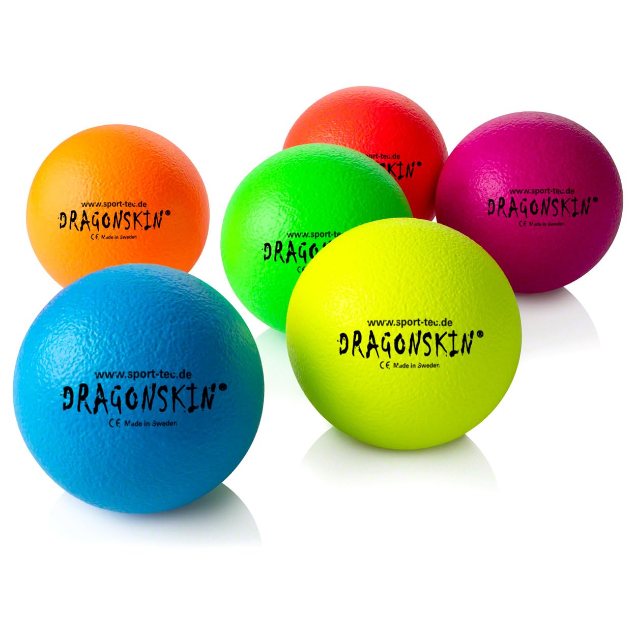 Sport-Tec Dragonskin Schaumstoffball 9cm 6er Neon-Blau