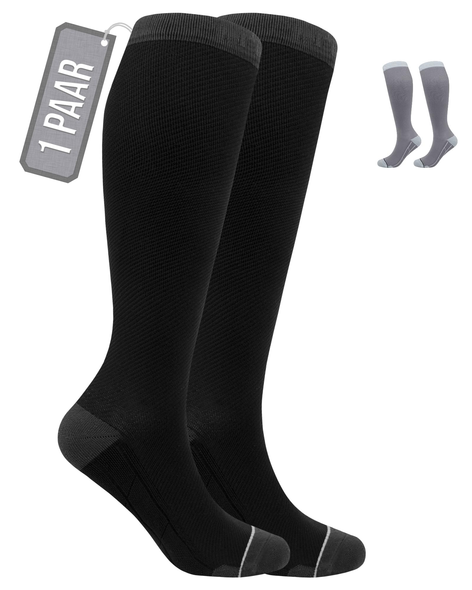 360 RELIEF Medical Compression Socks grau 1 Paar Stützstrümpfe