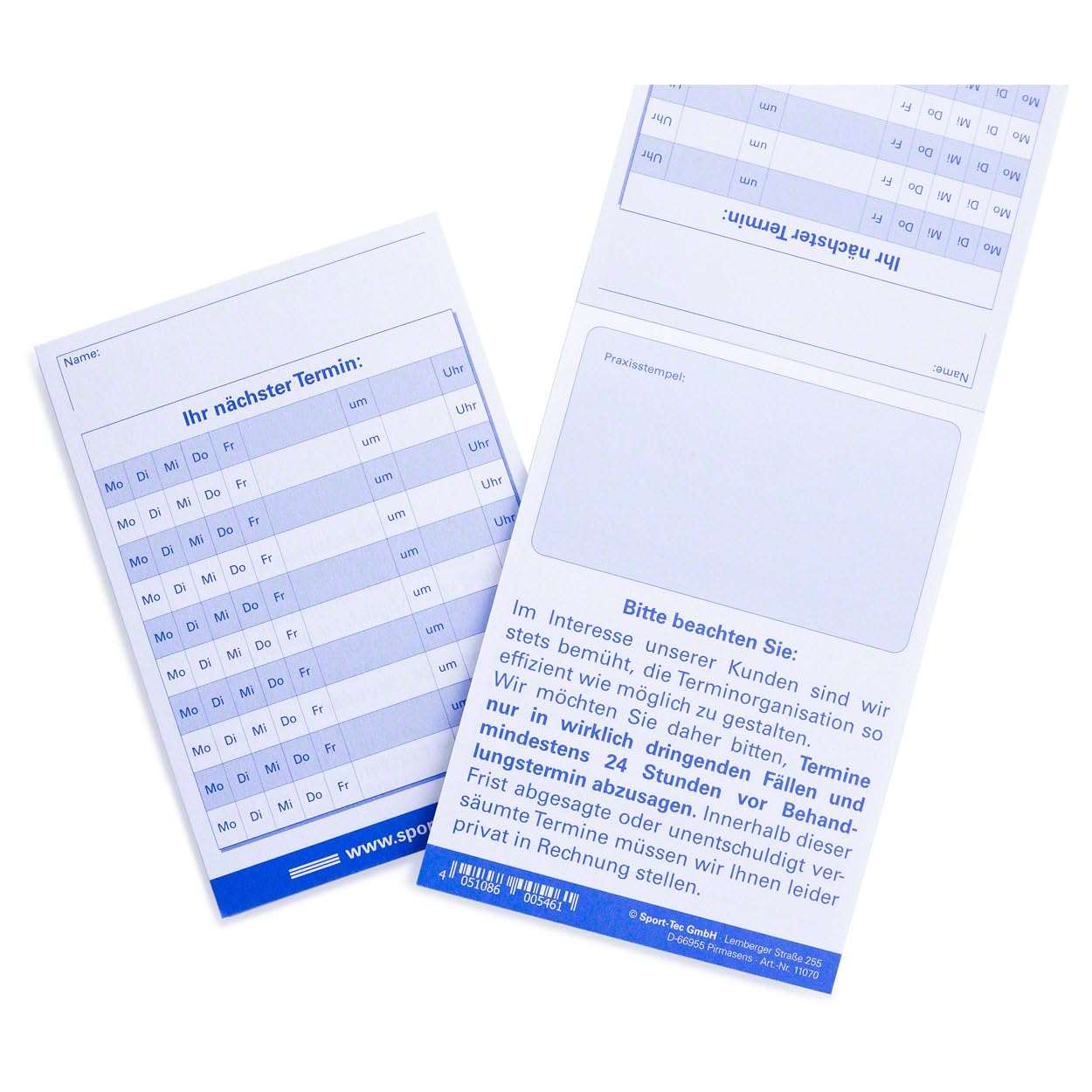 Sport-Tec Praxiseinrichtung Terminzettelblock A7 10x75 Blatt