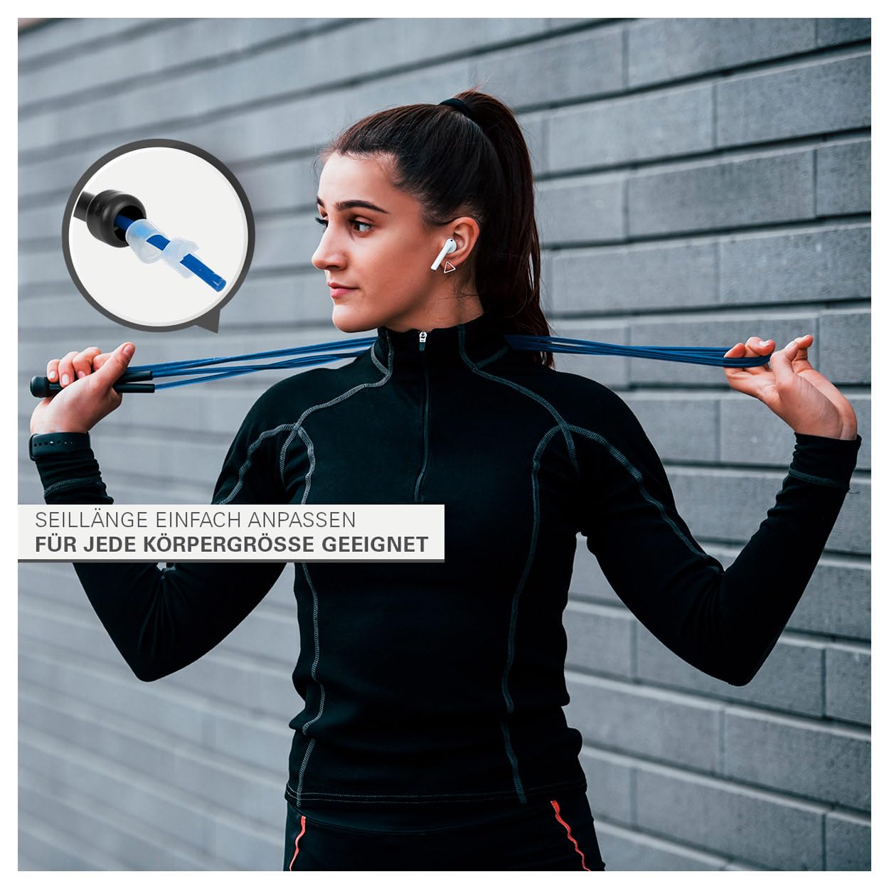 Sport-Tec Speed Rope Springseil 300 cm blau verstellbar