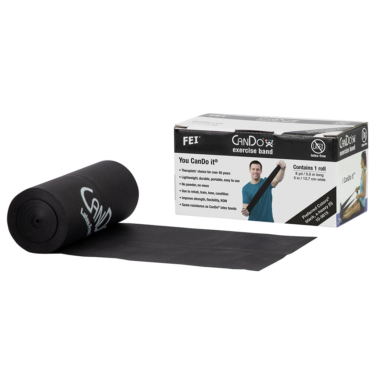CanDo exercise bands Trainingsband latexfrei 45 m blau schwer