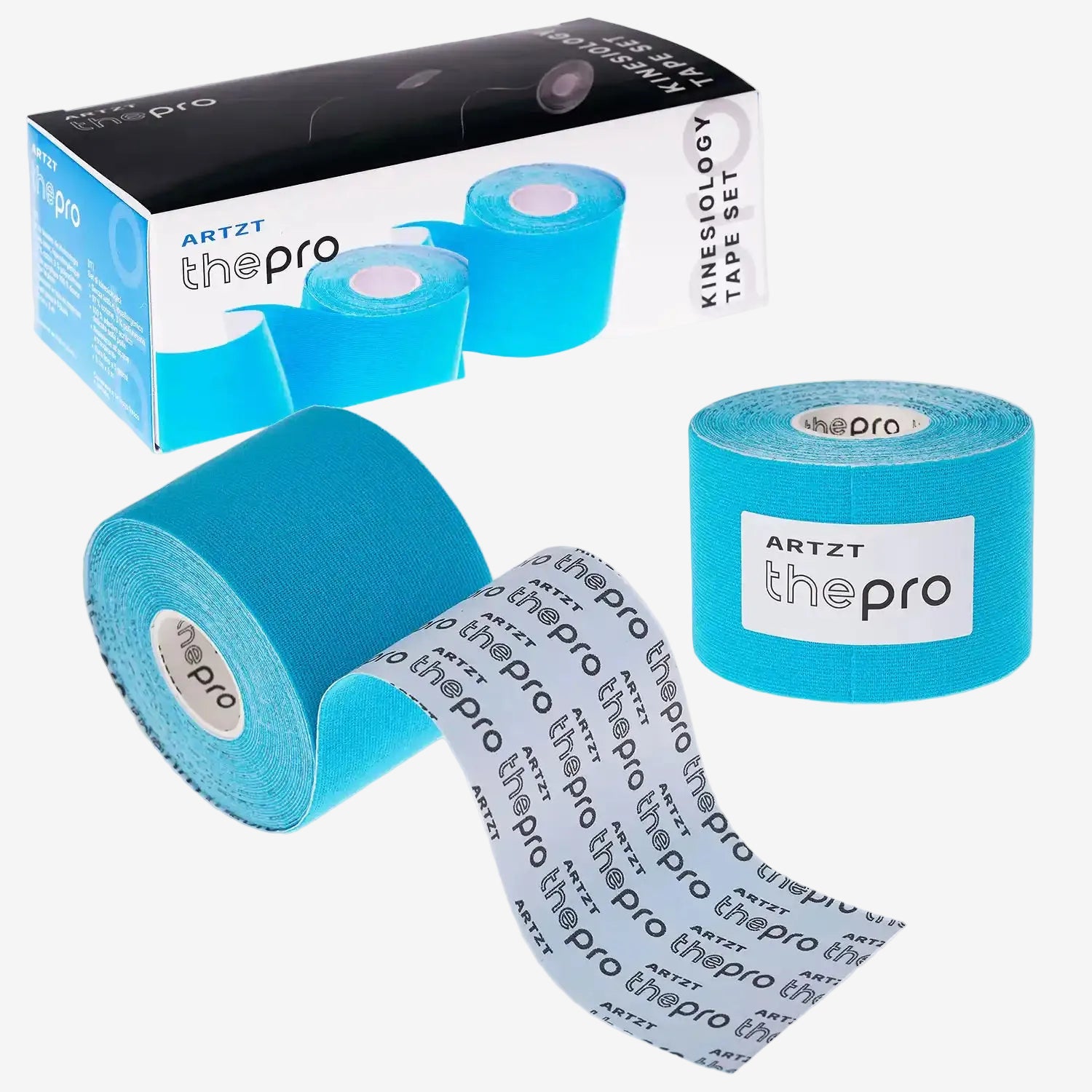 ARTZT thepro Kinesiologie Tapes 2er Set Blau Schwarz